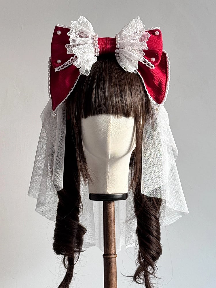 Bow Lace (Multi-Colorways) Veil with KC Matching