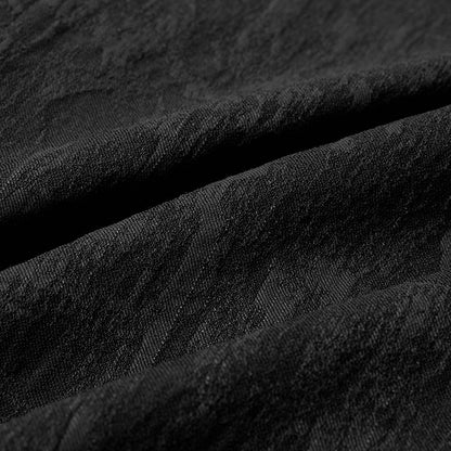 Chemise noire homme à manches longues élastique et jacquard style punk