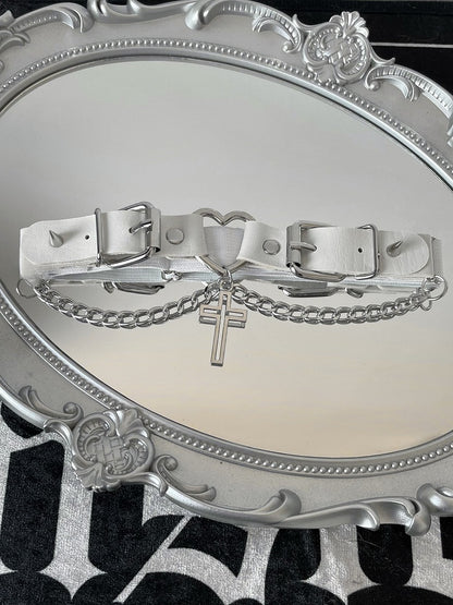 Garter Options Buckles Cross Studs Design Pendant Color Details 4 Punk