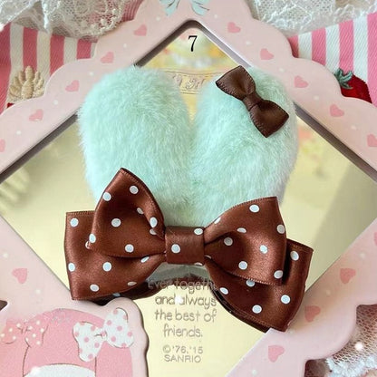 Ears Bowknot Bunny 13 Options Polka-dot Hairclip Decorated Pattern