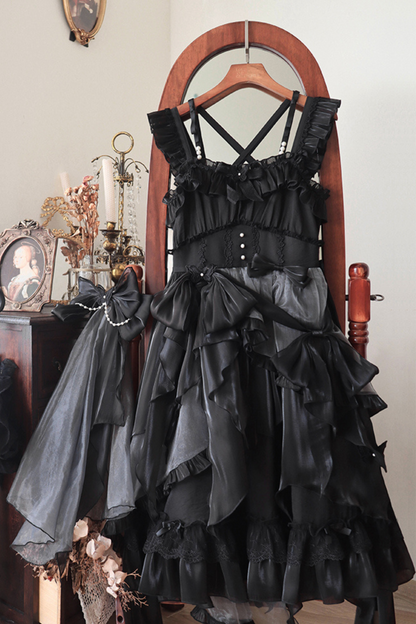 Kleid mit fliegenden großen Lolita-Ärmeln