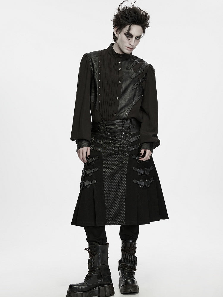 Heavy-duty Black Men's Punk Skirt - Punk Rave