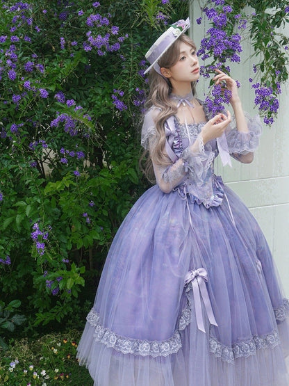 Design Hat Ribbon Elegant Top Purple and Floral