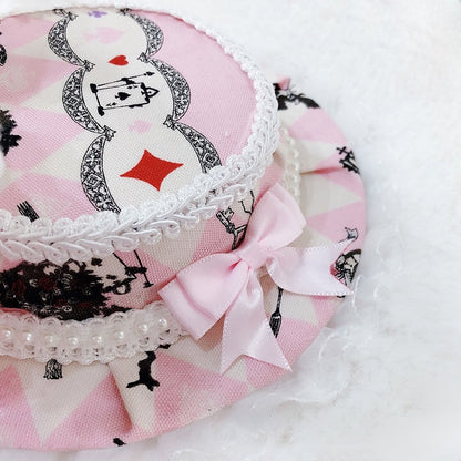 in Bunny Vibes Ears Poker Pink Mini Alice Hat Wonderland Decorated