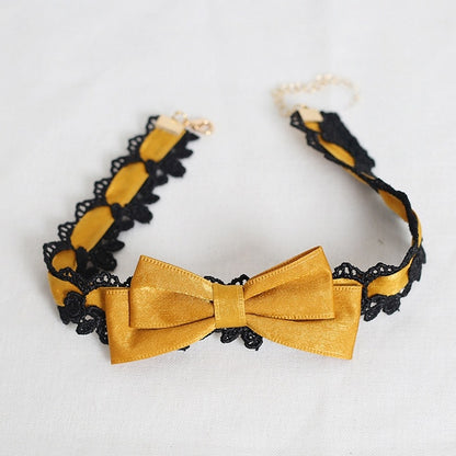 Choker Cute Colors Bowknot Lolita Lace Black 6