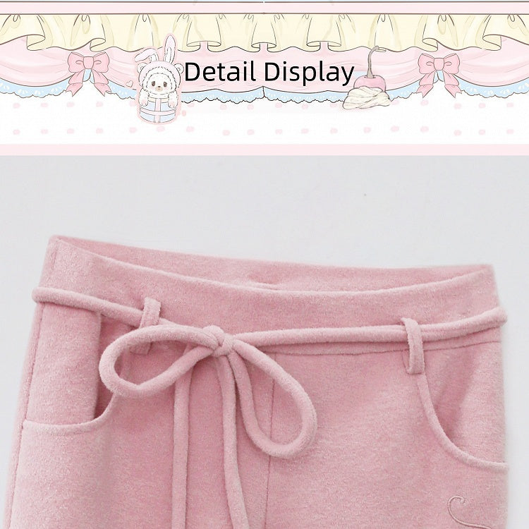 Flared Pants Pink Kawaii Autumn Daily - serendipity