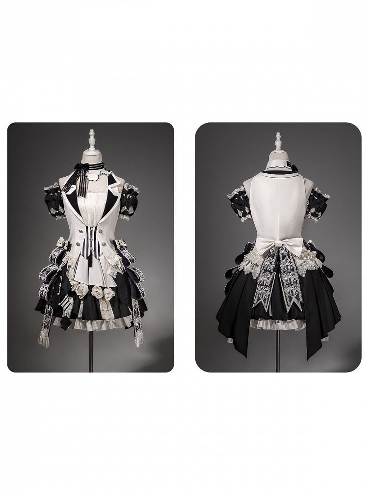 Candy Cane Themed Outfit with Ruffles and Stripes - Unknown Star