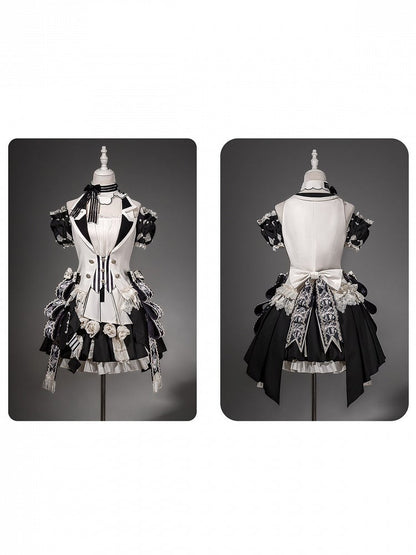 Candy Cane Themed Outfit with Ruffles and Stripes - Unknown Star