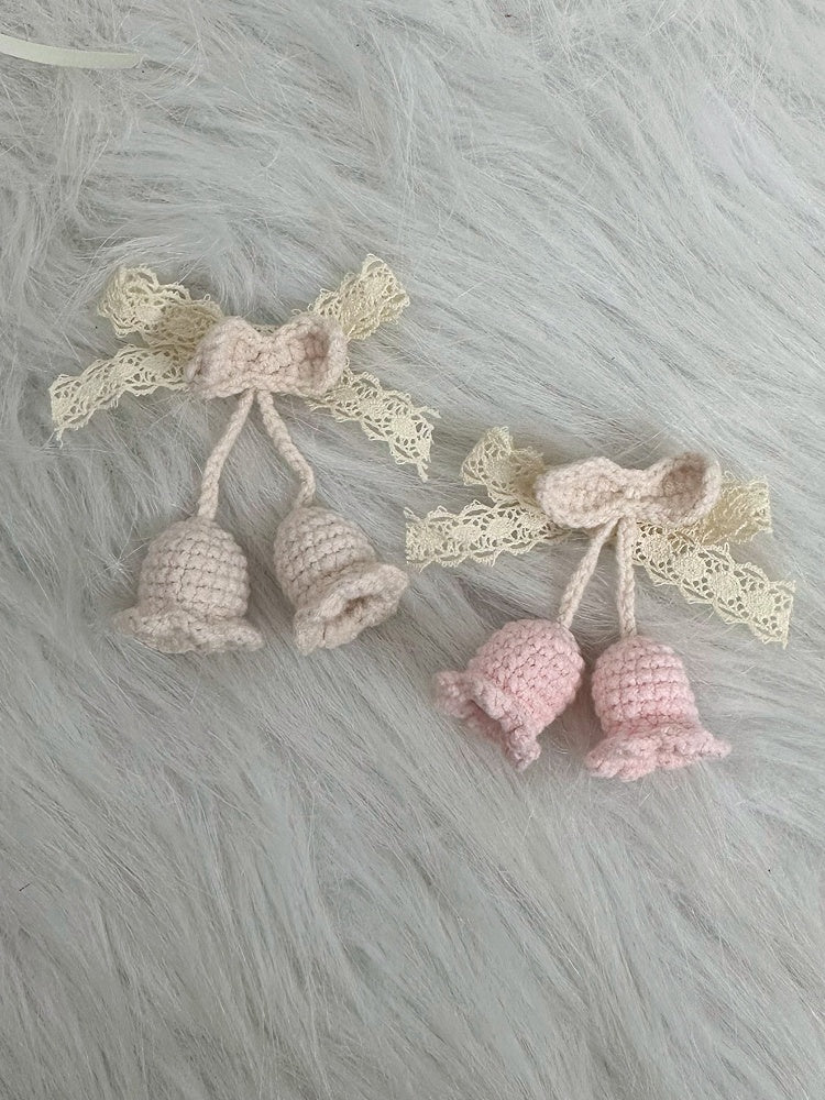 Hairclip of Lily Beige Pink the Crocheted Valley /