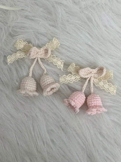 Hairclip of Lily Beige Pink the Crocheted Valley /