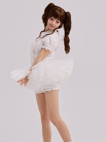 Super 25CM Lolita Petticoat Four Layers Puffy White