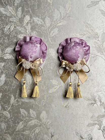 Purple Han Lolita Blue / Tassel Pink Hairclip