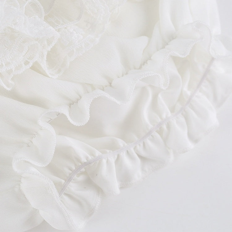 White Tiered Lace Skirt with Built-In Shorts - serendipity
