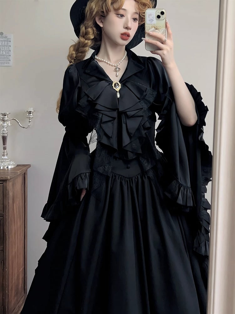 Black Tie Jabot Gorgeous Red / White