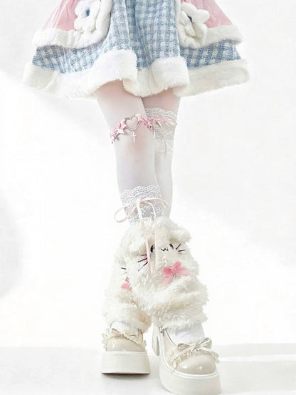 Lace Thigh-High White Bow Stockings -