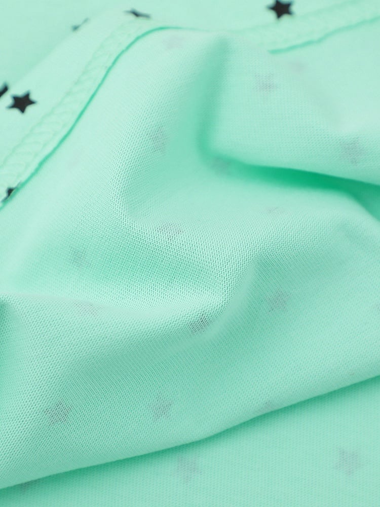 Green Star Print T-Shirt with Hairclip - Languid Park
