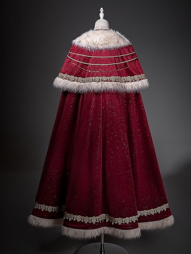 Sleeves Embroidered Lolita Rope Juliette + Nun Accessory Shimmer Beige Cloak Royal Red Dress