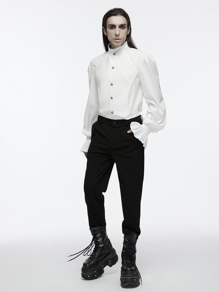 Shirt Goth White Palace Style Men's Retro