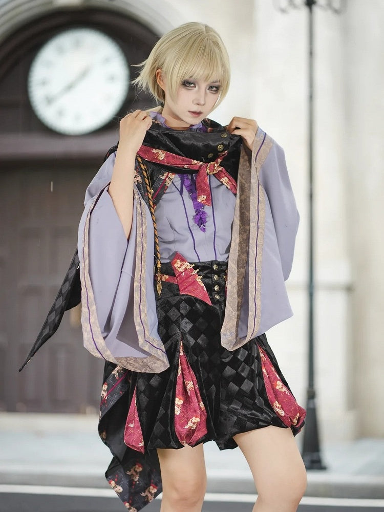 Black & Red High-Waist Checked Bloomer - Neoludwig