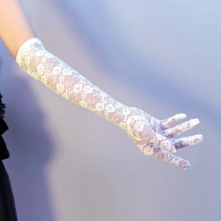 Gothic Nun Clearance-White Lolita Lace Gloves