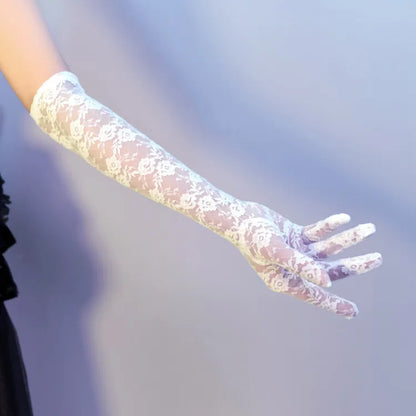 Gothic Nun Clearance-White Lolita Lace Gloves