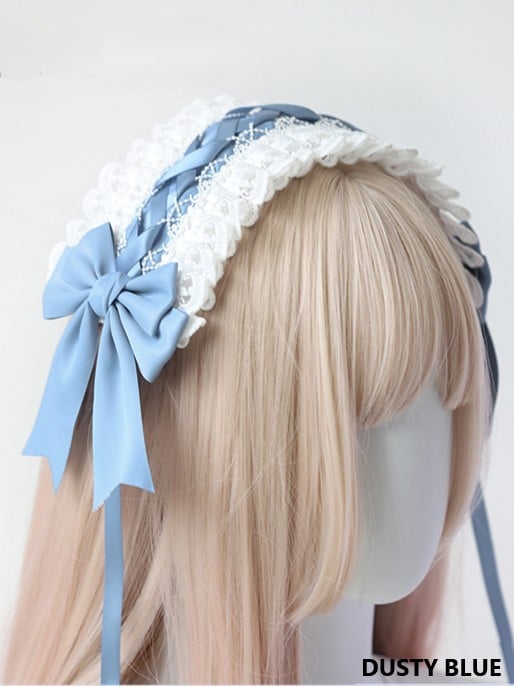 Sweet Lace Bowknot Lolita Options Crossed Color 8 Hairband