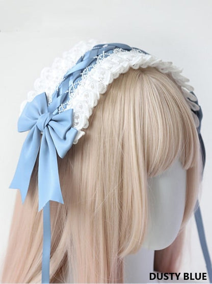 Sweet Lace Bowknot Lolita Options Crossed Color 8 Hairband
