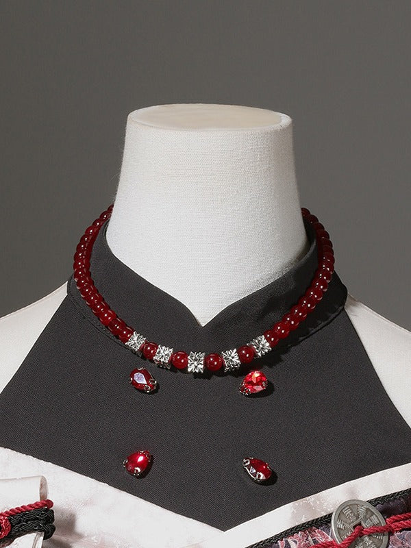 Red Chinese Style Beaded Necklace - Unknown Star