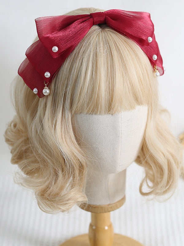 Lolita with Cute Bowknot 13 Pearlescent Decorations KC Colors Gauze Bead