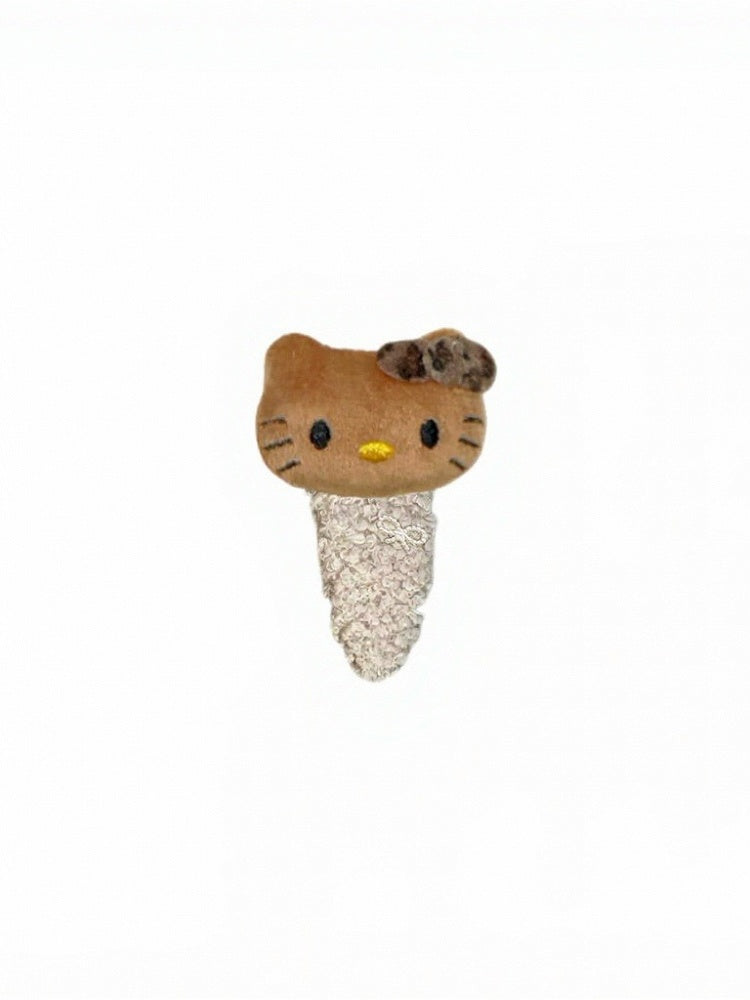 Brown Cat Hairclip with Bow - IVONA boutique