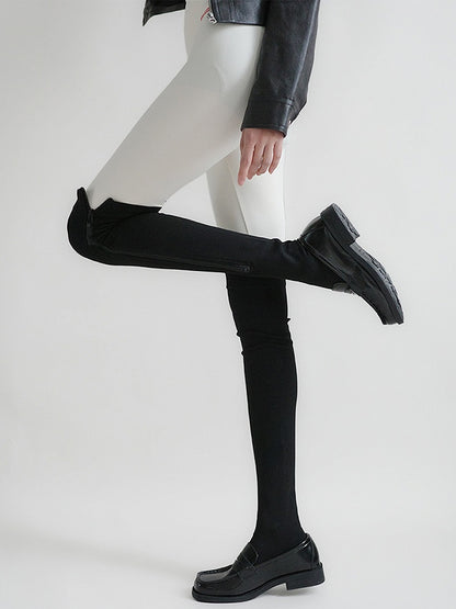 Zip-Up Stockings Sporty Black