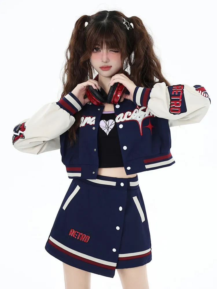 ミニハイウエストスカート（ブルー）