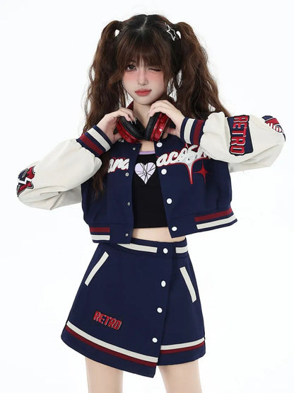 ミニハイウエストスカート（ブルー）