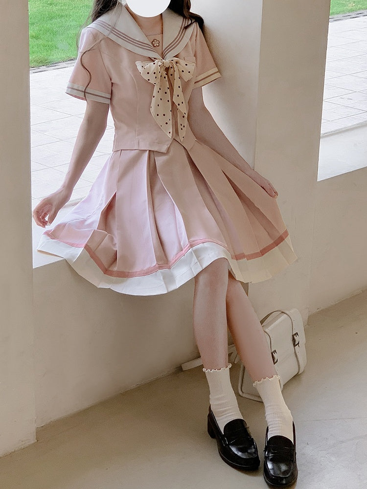 JK-Rock mit einheitlichem Saum, Beige, Faltenkasten, 55 cm, Rosa