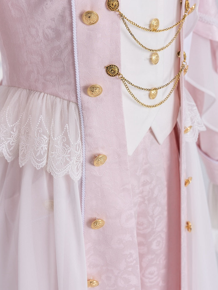 Sakura Pink Cherry Blossom Jacquard Cape Coat - DevilInspired Exclusive Collection