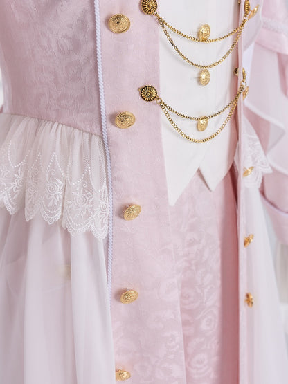 Sakura Pink Cherry Blossom Jacquard Cape Coat - DevilInspired Exclusive Collection