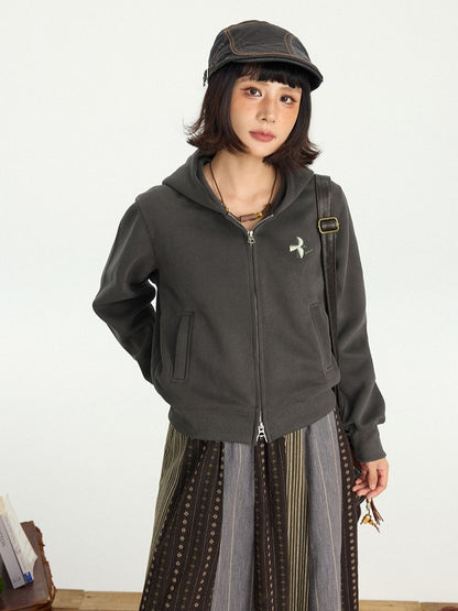 Hoodie Options Placket Zipper Gray Double-Pull 3