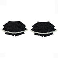 Gothic Black Skirt with Lace Trim and Integrated Shorts - Damn Girl