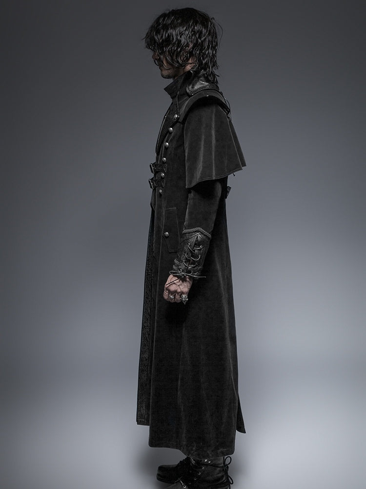Long Coat Black Cool Men's Gothic Cloak