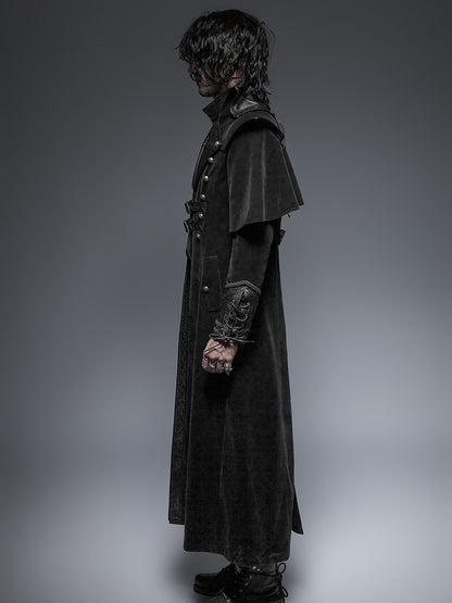 Long Coat Black Cool Men's Gothic Cloak