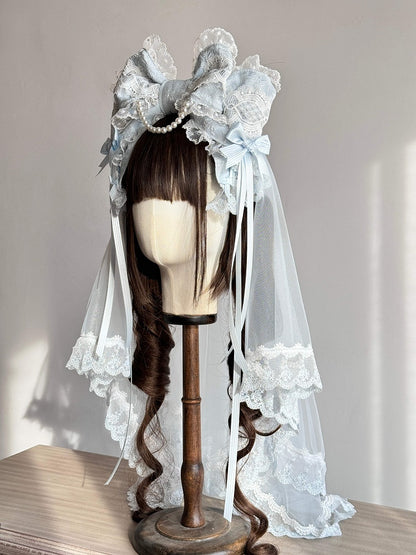 No Lace Bow KC(Pink/Blue/Mint Veil) - Sweet Lolita