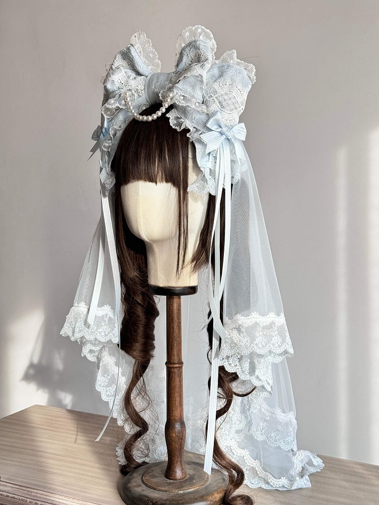 Hair Veil Lolita Sweet Lace (Pink/Blue/White/Mint)