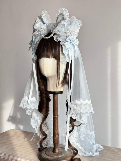 Hair Veil Lolita Sweet Lace (Pink/Blue/White/Mint)
