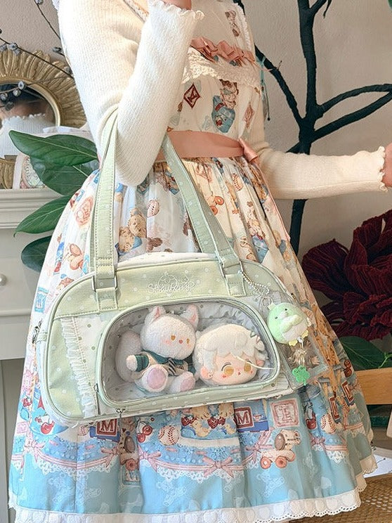 Green Ruffle Polka Dot Ita Shoulder Bag