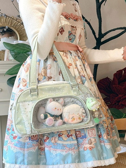 Green Ruffle Polka Dot Ita Shoulder Bag