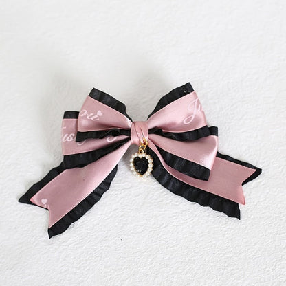 Letter Jirai Kei Bowknot Hairclip Ribbon Colors 5