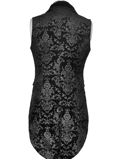 Jacket Sleeveless Black Pieces Swallow Tail Men's Fake Two