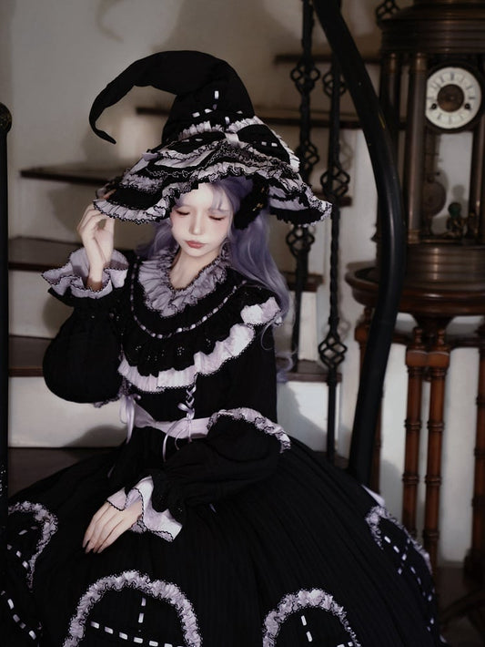 Witch Lolita Purple Gothic and Hat Black