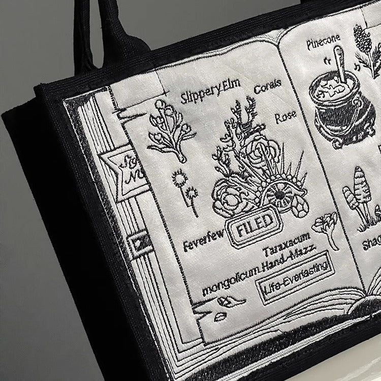 Magic Embroidery Hand Black Bag Book