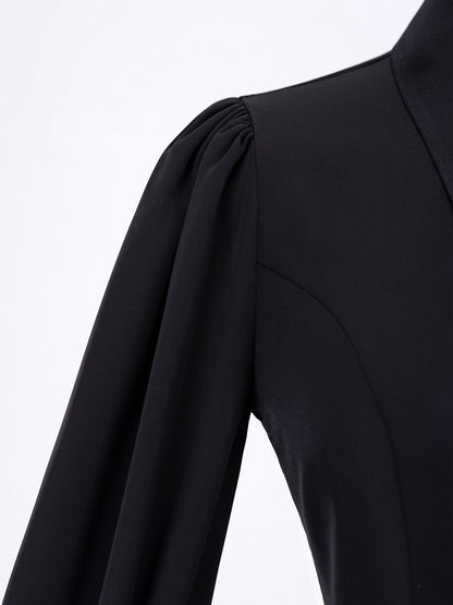 Foldover Pointed Collar Shirt with Embroidered Cross Motif - DevilInspired Exclusive Collection